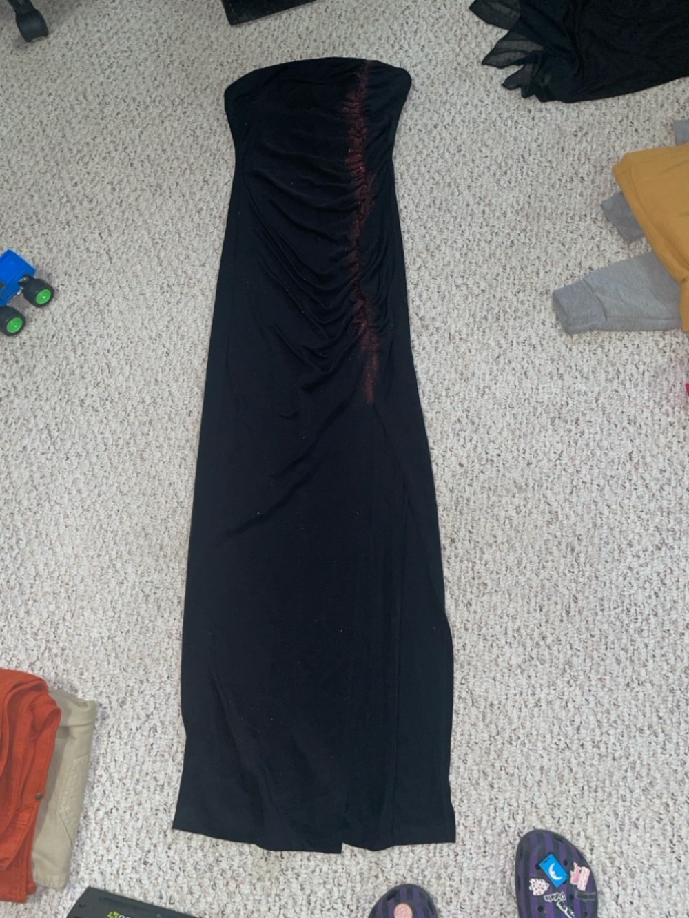 Rampage Black Strapless Maxi Dress with slit